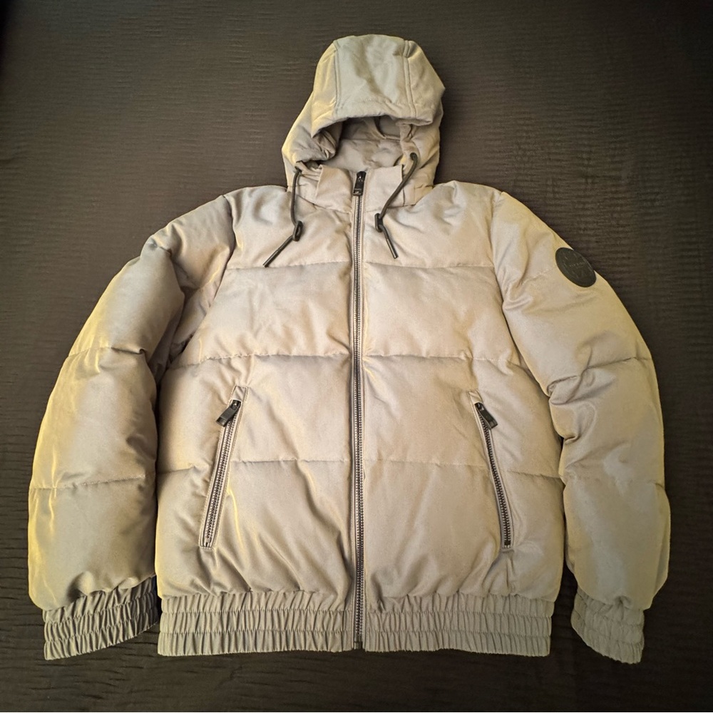 Ted Baker of London Womens Puffer Jacket Size 2 Iridescent Green Gold Color